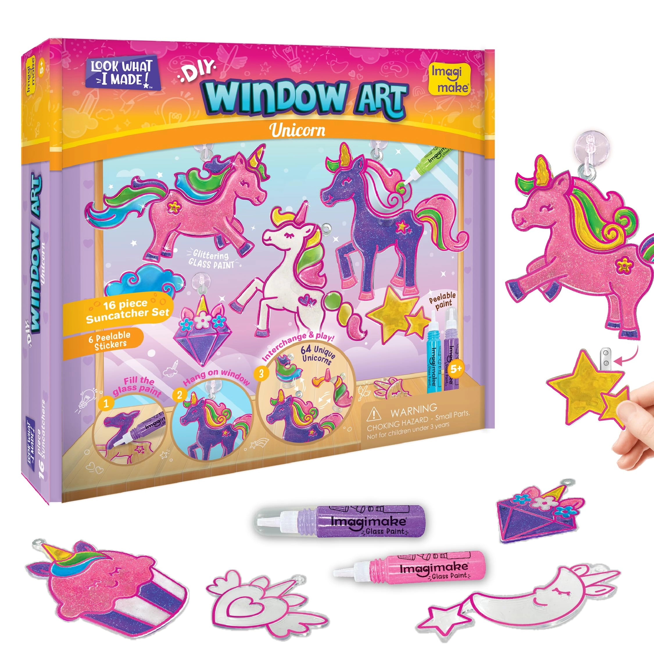 Imagimake Play Solution Pvt.Ltd, SurveyNo.371/A/3-4&5,GalaNo.02-03,101-03,202-03LotusIndustrial Park,Vasai Palghar,Maharashtra,401208 Window Art Unicorn - 52 pieces