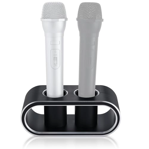 Desktop Microphones Storage Holder - M Brushed black Aluminum