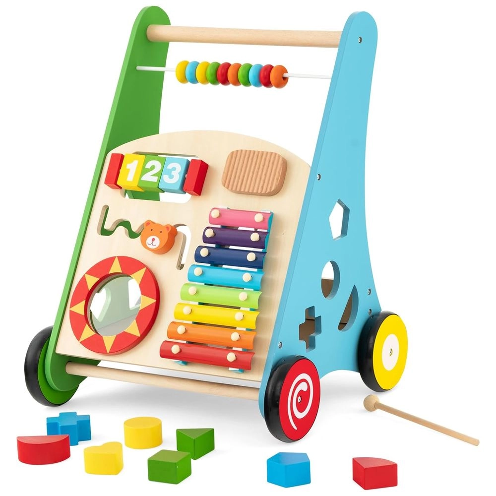 3-In-1 Baby Walker Rotating Chair & Table Playset - Pink Suitable for 6 months and above