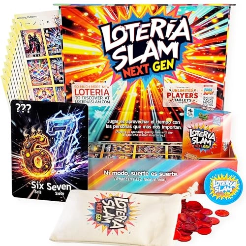 Lotería Slam Next Gen - English, Spanish 13 years and up 54 Card Deck Adult