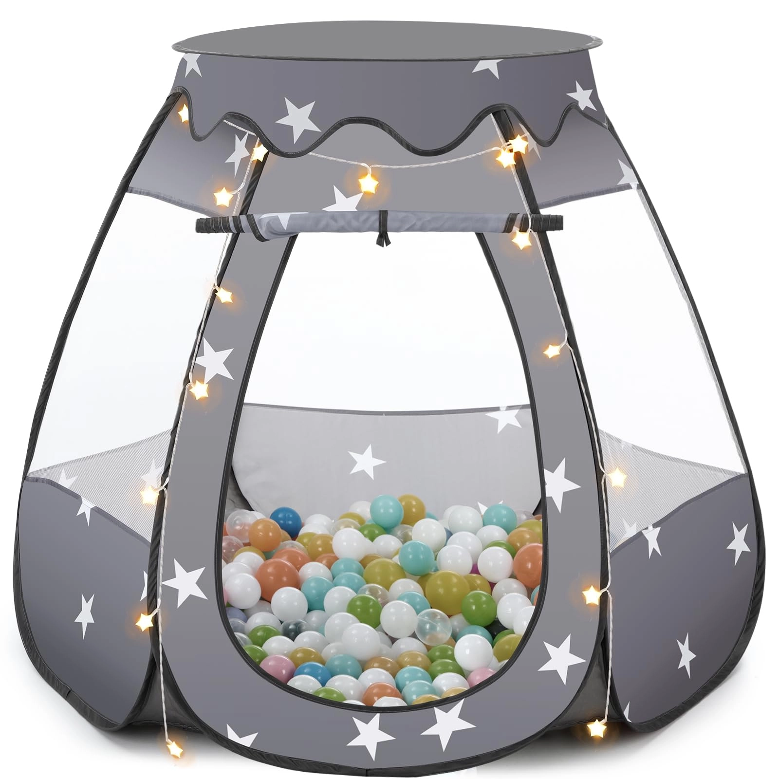 geerwest Pop Up Princess Play Tent - 43 inches L x 43 inches W x 36 inches H Black