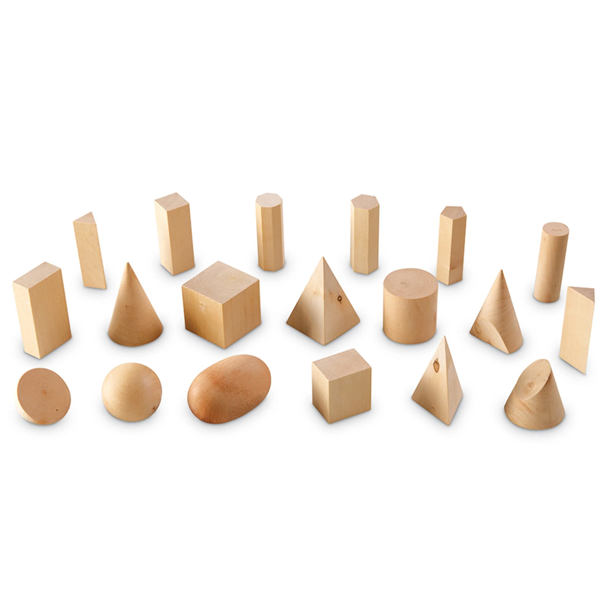 Set of 19 Wooden Geometric Solids - Suitable for 4 years and above 19 pieces
