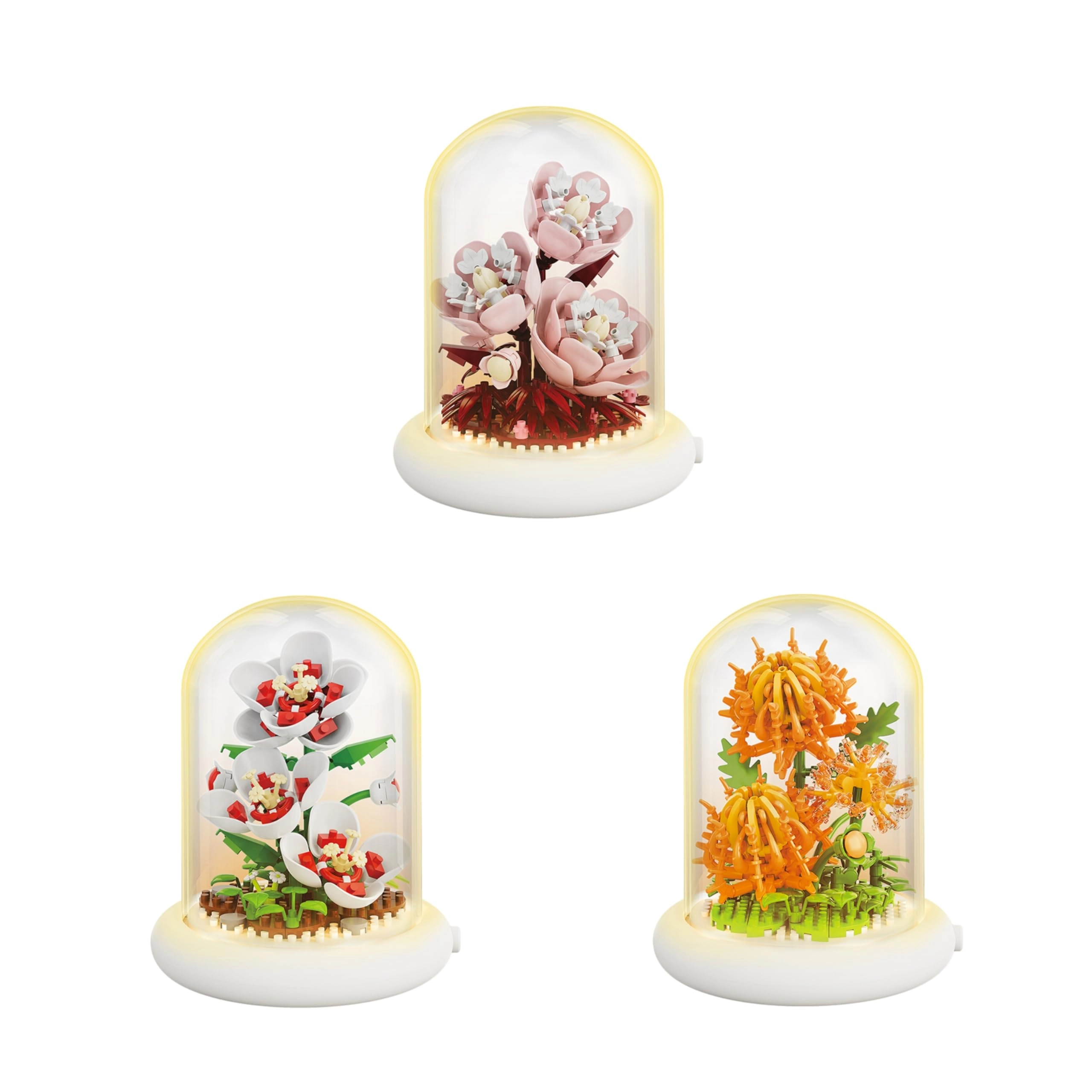 Kadablk Botanical Flower Micro Blocks Set - Chrysanthemum,Peony and Hibiscus Syriacus 550 pcs
