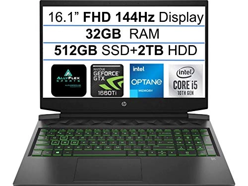 HP 16 GAMING Pavillion - 16.1'' Core i5-10300H 32GB DDR4 512GB SSD + 32GB Optane + 2TB HDD