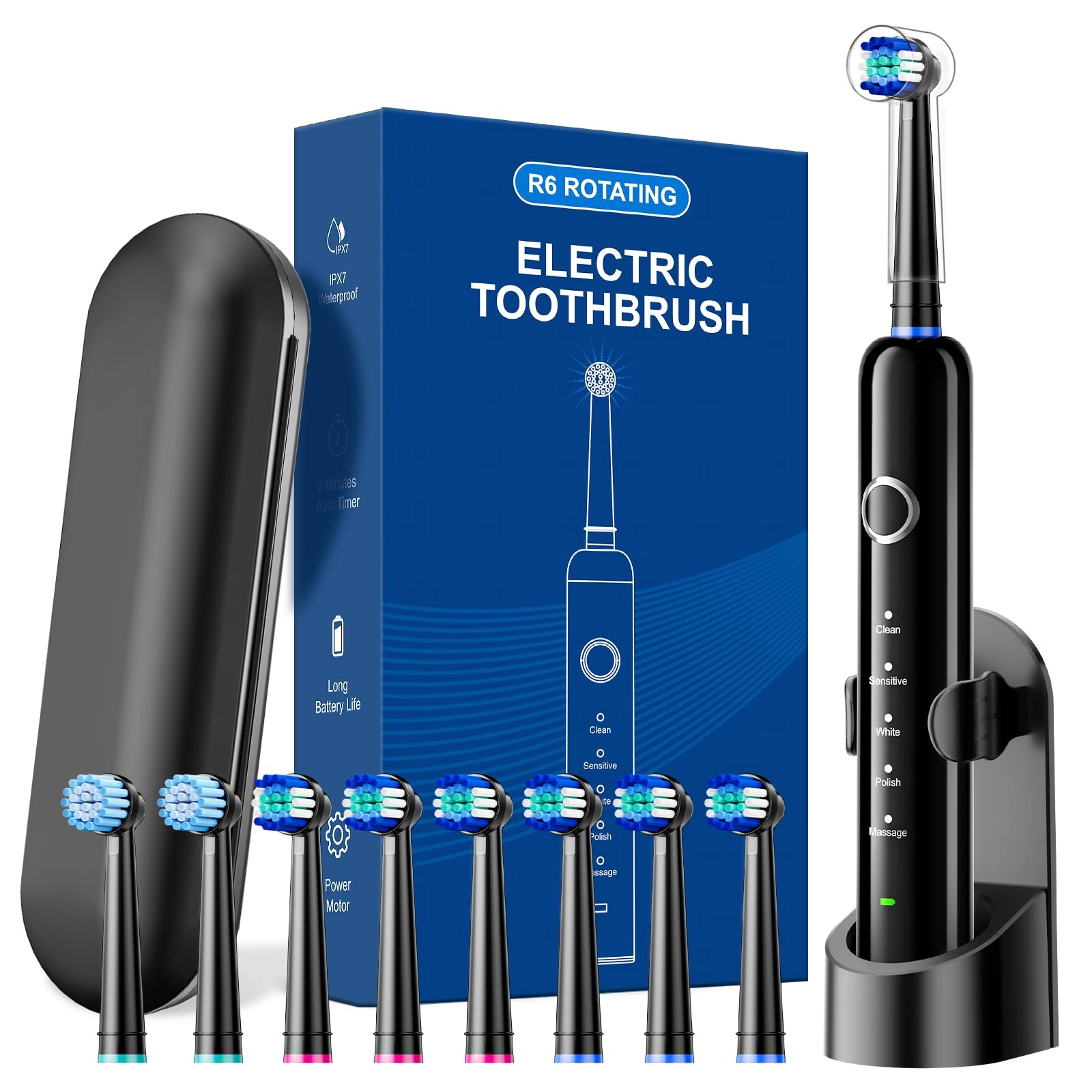 MCUDKIK R608W - 8 Brush Heads 5 Cleaning Modes