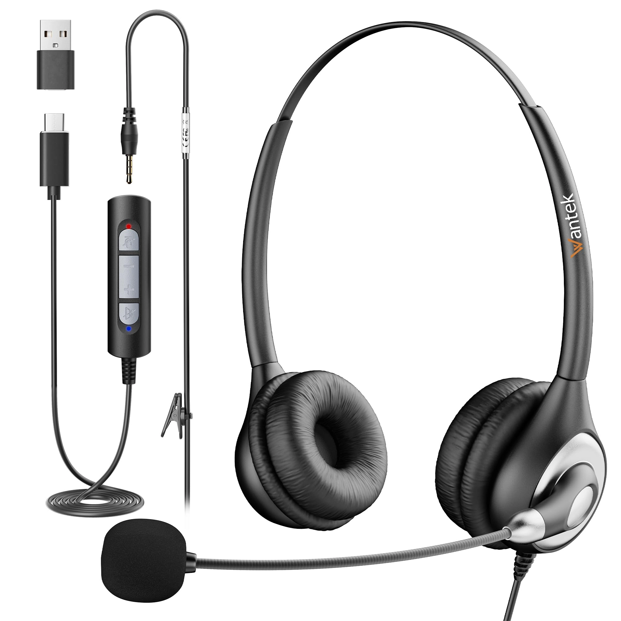 Wantek 602N Wired Headset