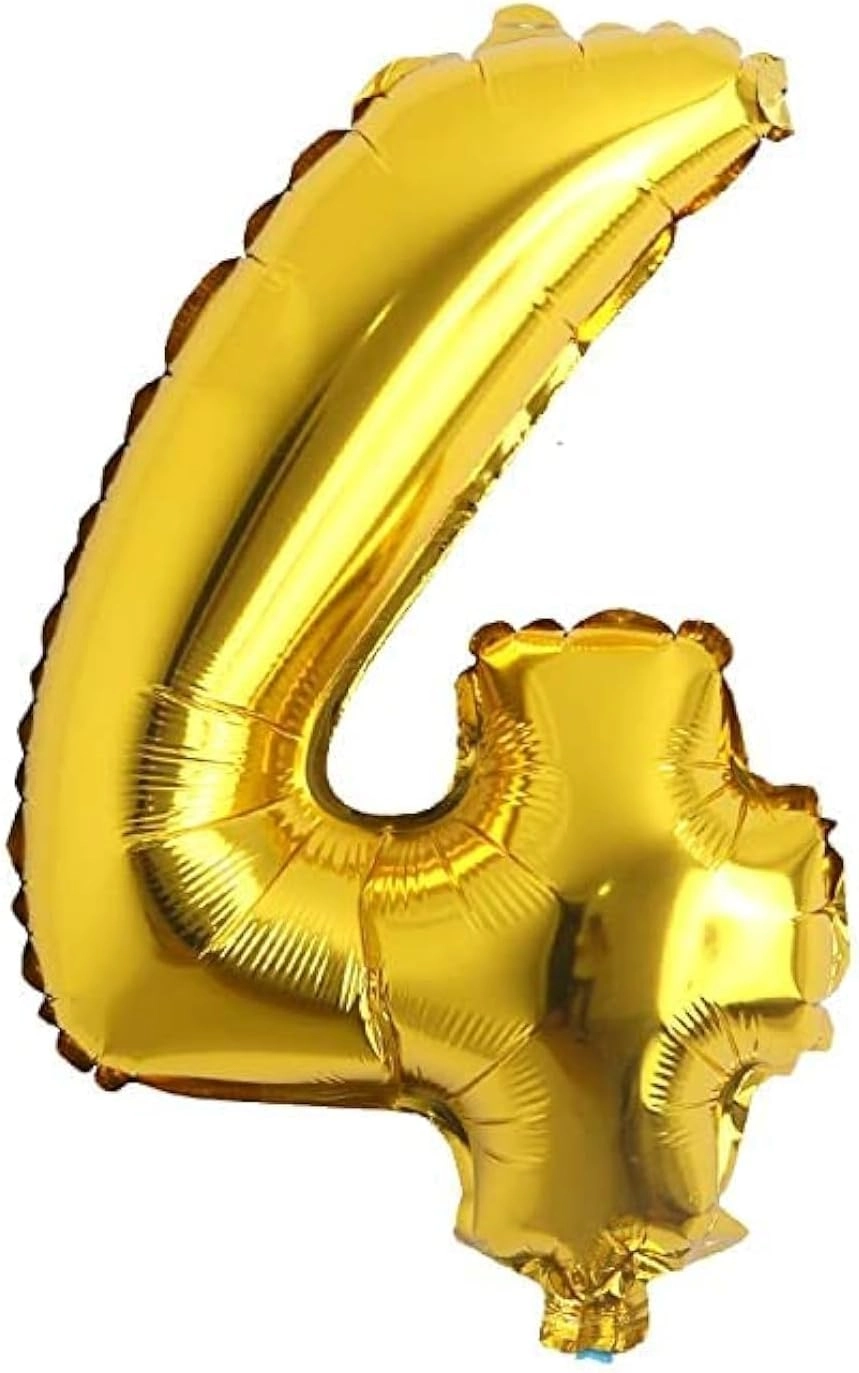 AL ARQAM LLC Number 4 Foil Balloon - 16-Inch Gold
