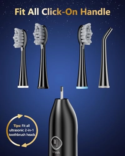 Electric Toothbrush with Water Flosser Combo - Sonic 3 Brush Modes 5 Floss Speed