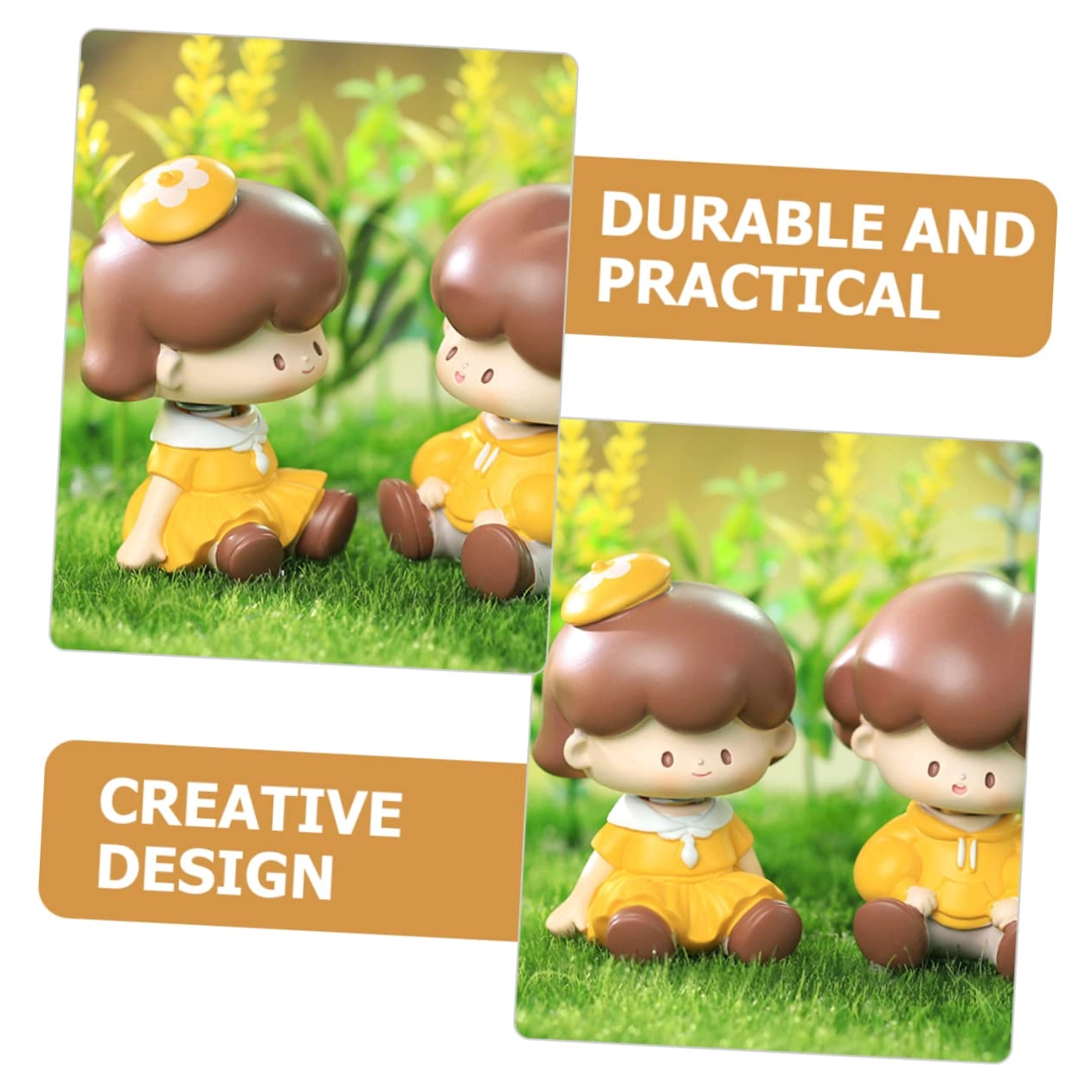 Shaking Head Miniature Figurines - Synthetic Resin