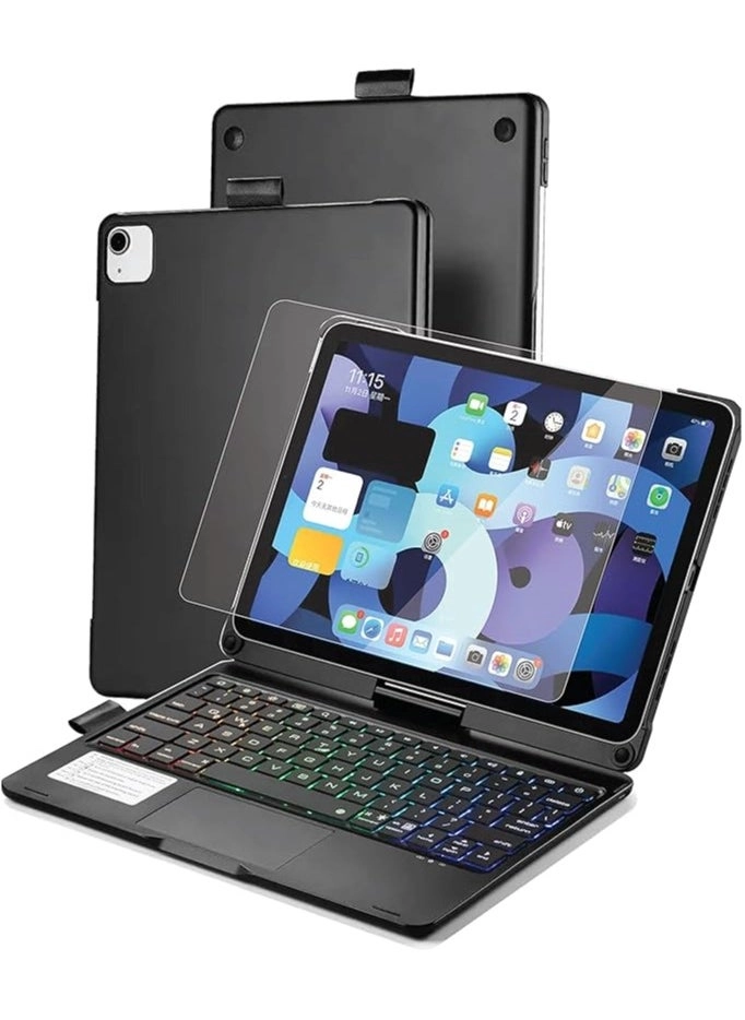 Rotatable Backlit Keyboard Case with Trackpad and Smart Connector with Screen Protector for iPad 10.9-inch (10th Gen, 2022)