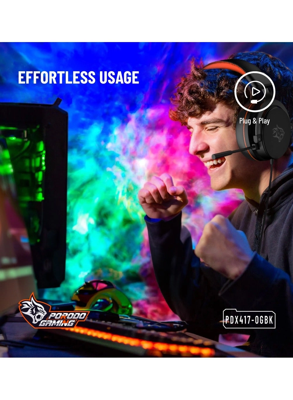 PDX417-OGBK Wired Headphone