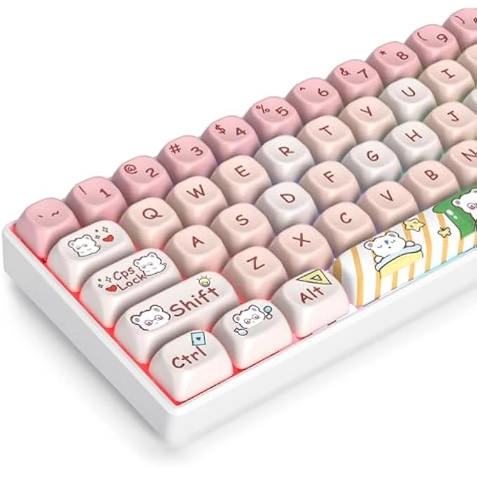 PBT KEYCAPS - 140 Keys Pink MAO Profile