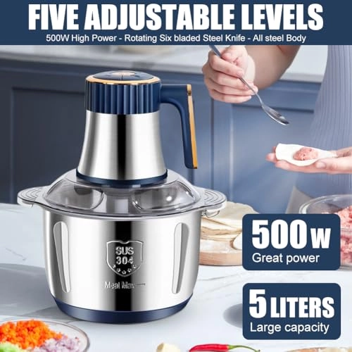 Electric Meat Grinder - 500W 5L 5-speed