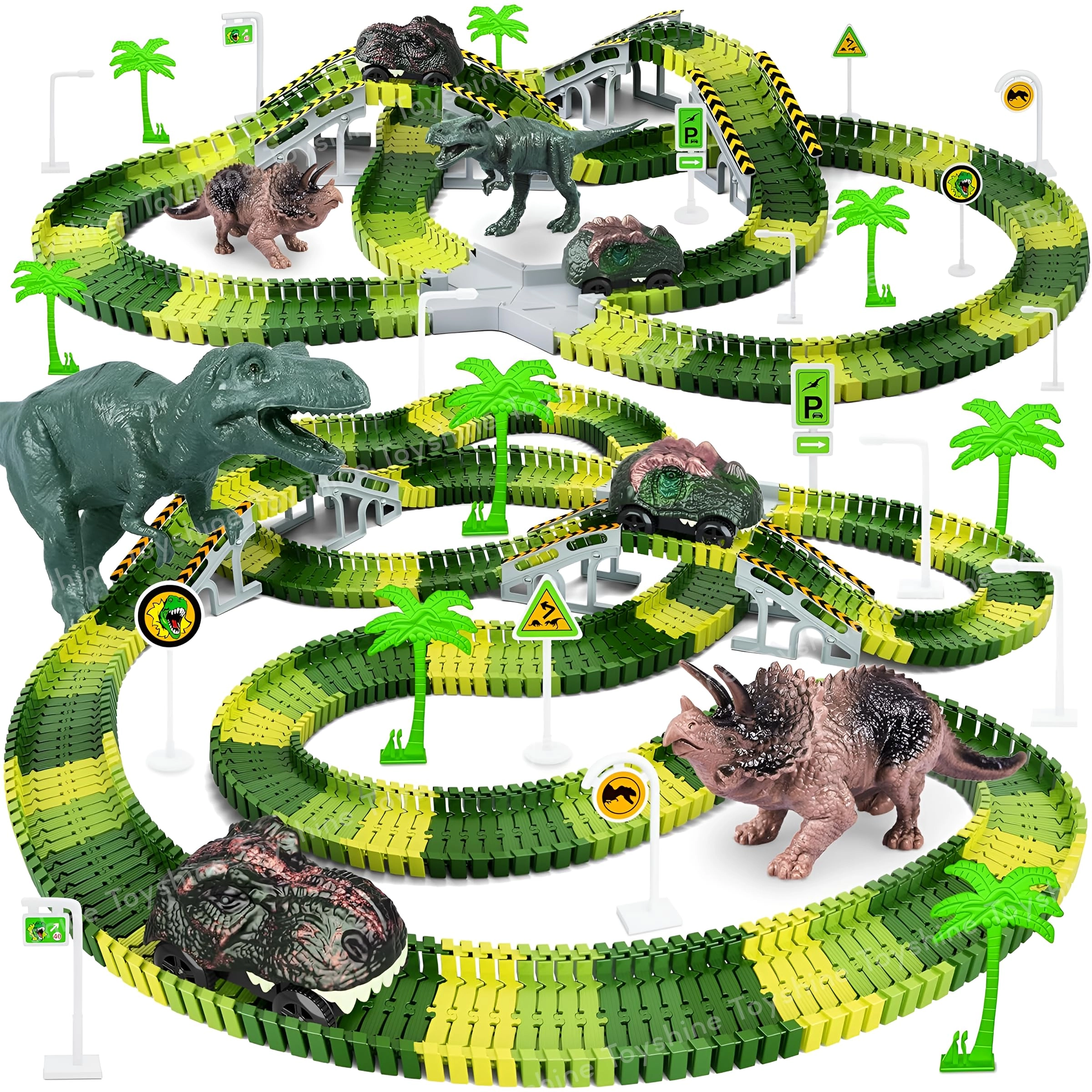 Toyshine Flexible Dinosaur World Road Race Track - 36 months - 10 years 199 pieces