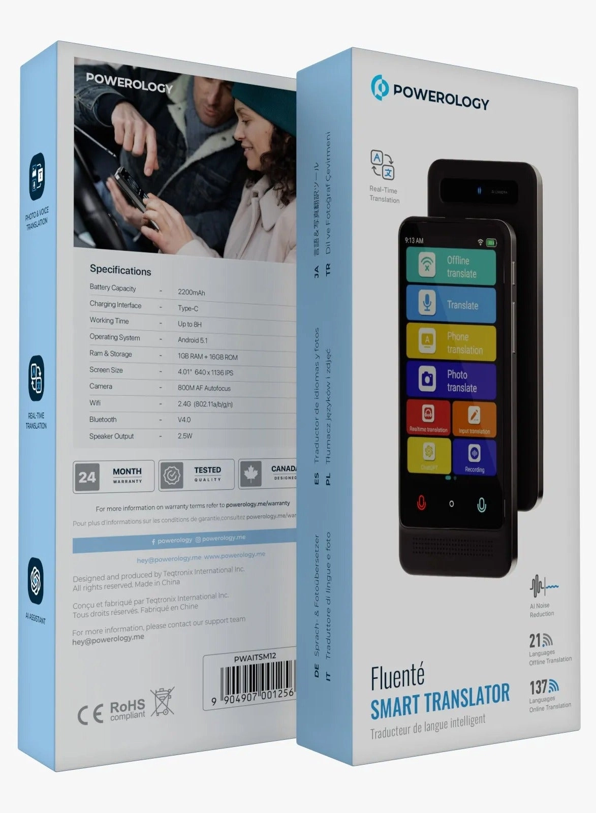 Fluente Smart Translator - 21 Languages Offline 137 Languages Online 16GB