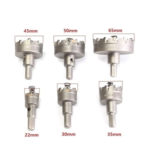 Tungsten Carbide Hole Saw - 22/30/35/45/50/65mm Stainless Steel/Metal