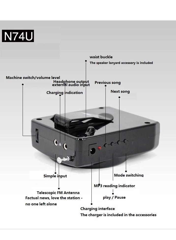N74U - Loudspeaker SIM card FM Radio