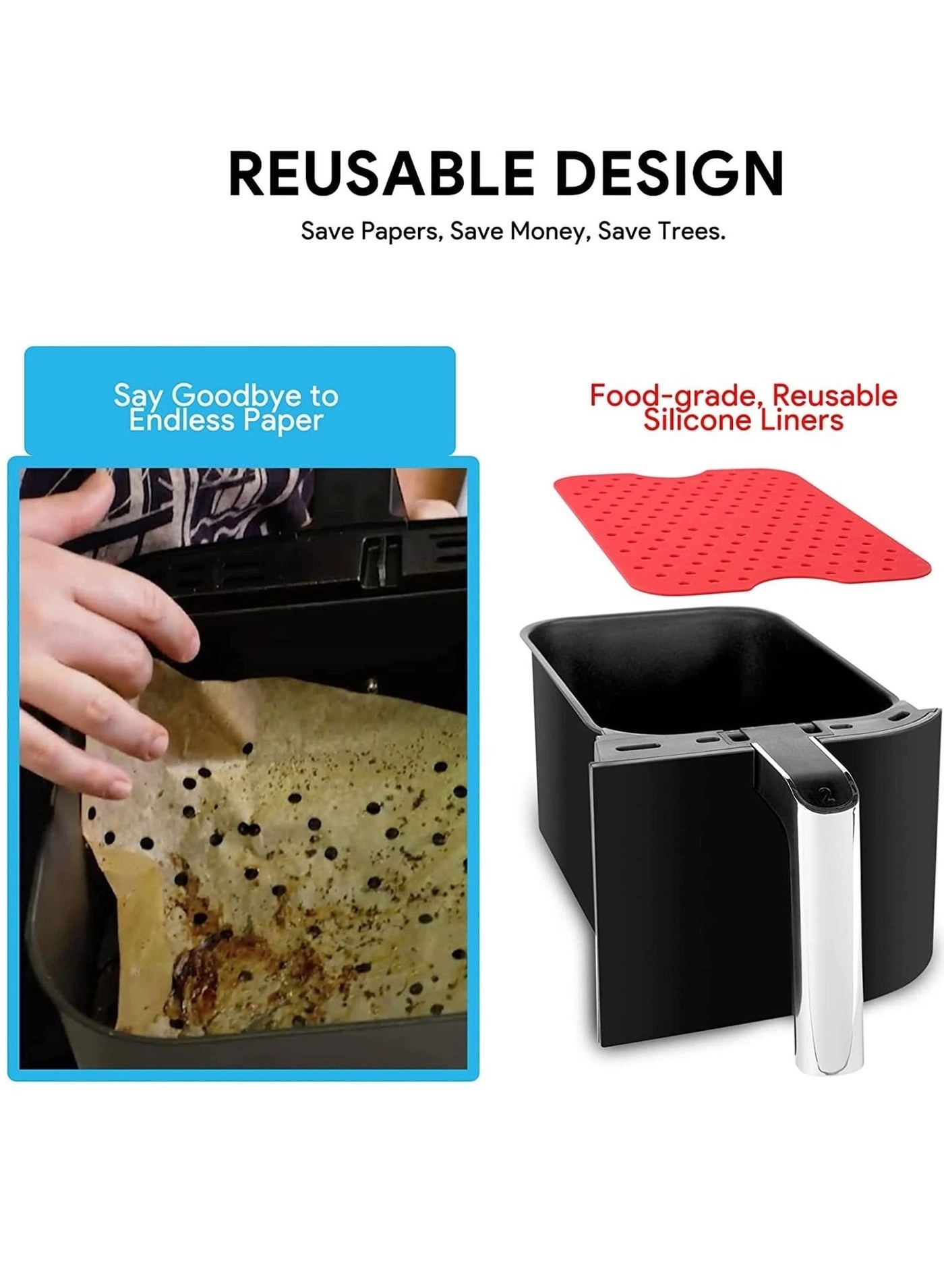 Air Fryer Silicone Liner - food grade silicone 2 piece(s)