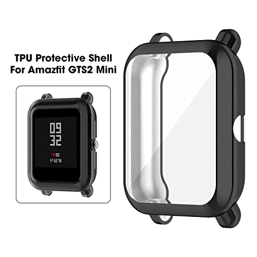 Full Body Case for Amazfit GTS 2 Mini / Bip U / Bip U Pro / BIP Lite / Bip S / Bip S Lite - Shock-Absorbing Flexible Black TPU 1-Pack
