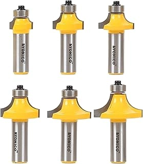 Yonico Roundover Router Bits Set - 1/2-Inch 6 Bit