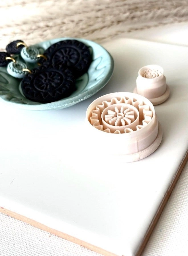 Aztec Sun Earring Imprint Clay Cutter - Polymer Clay Jewelry Making