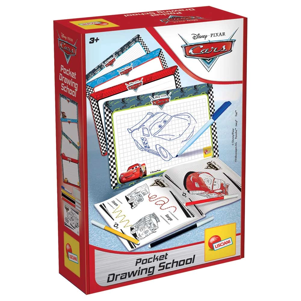 CARS Pocket Drawing School Kit - Erasable pen Coloured pens