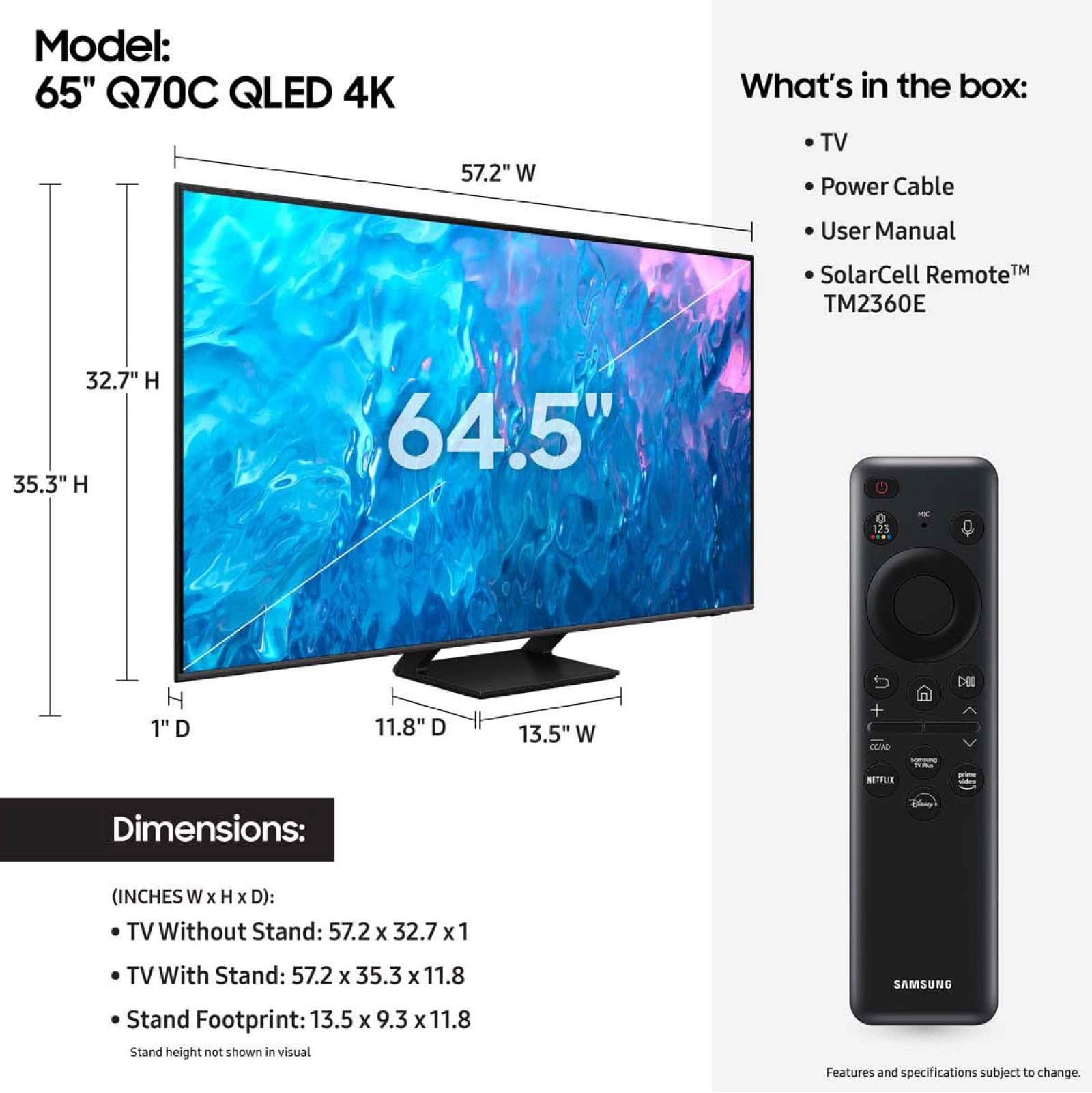 QN65Q70CAFXZA - 65 inch