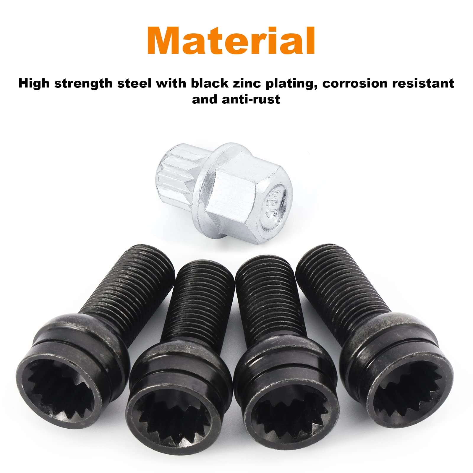 Locking Wheel Nut Set - 47mm 14mm