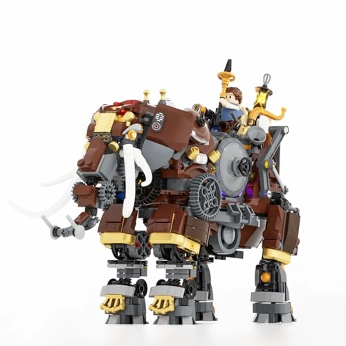 Steampunk Mechanical Elephant - 1700+ blocks LED Light