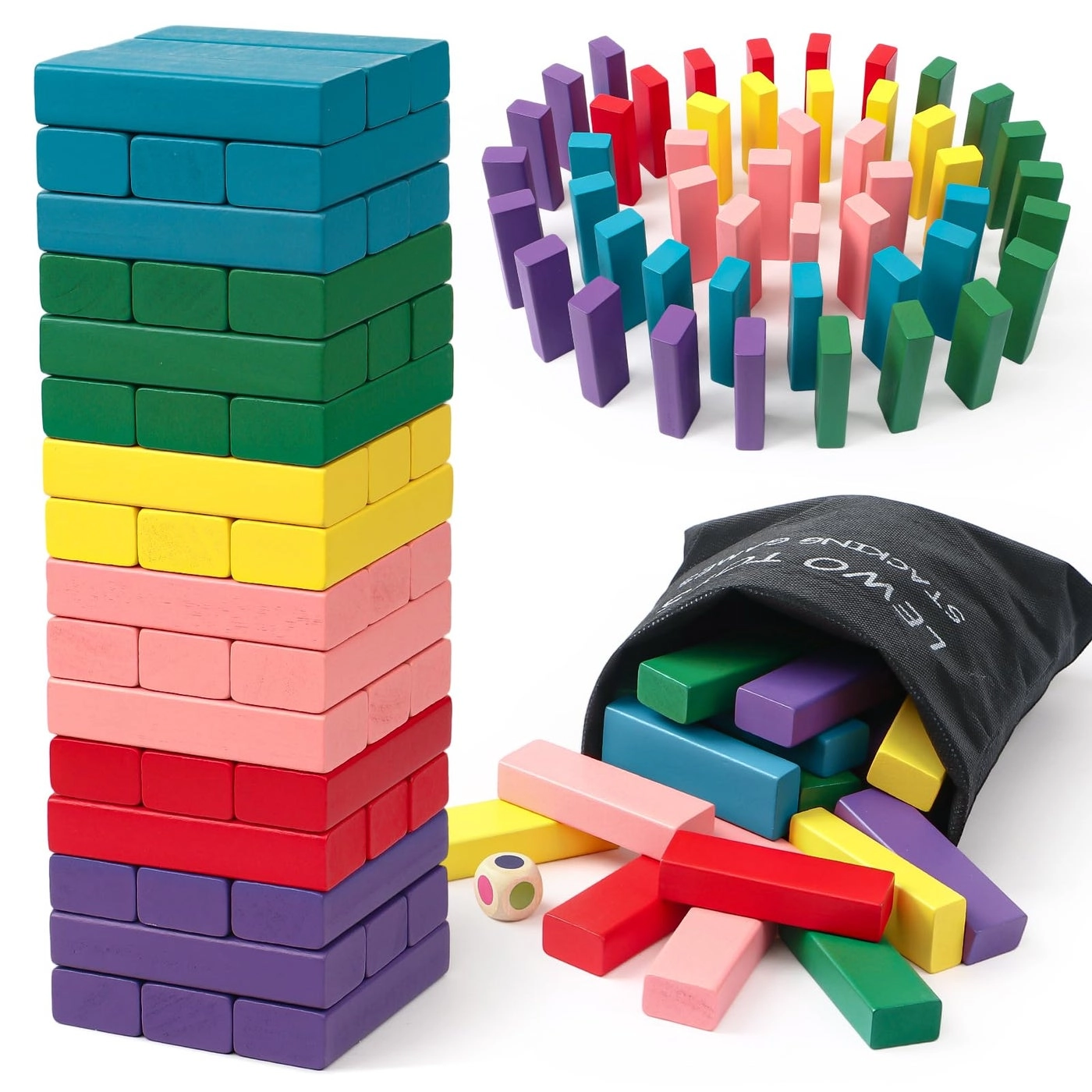 Lewo Wooden Stacking Board - 48 pcs