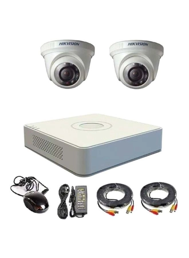 Hikvision Turbo HD-DVR - 4 Channel + Turbo Full HD Camera - 2 MP Indoor Night Vision + Cable Roll - 20 Meters + Power Supply - 4 Channel