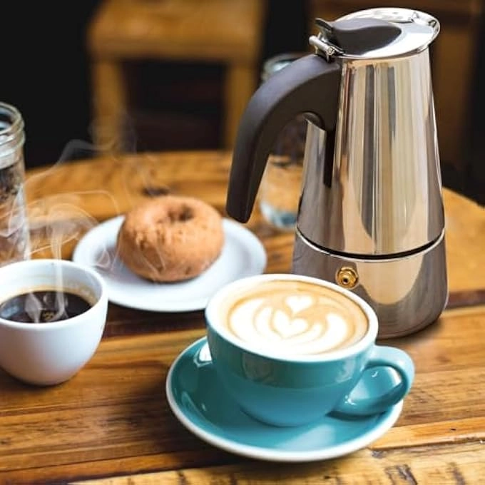 Stovetop Espresso Maker - Stainless Steel 6 Cup