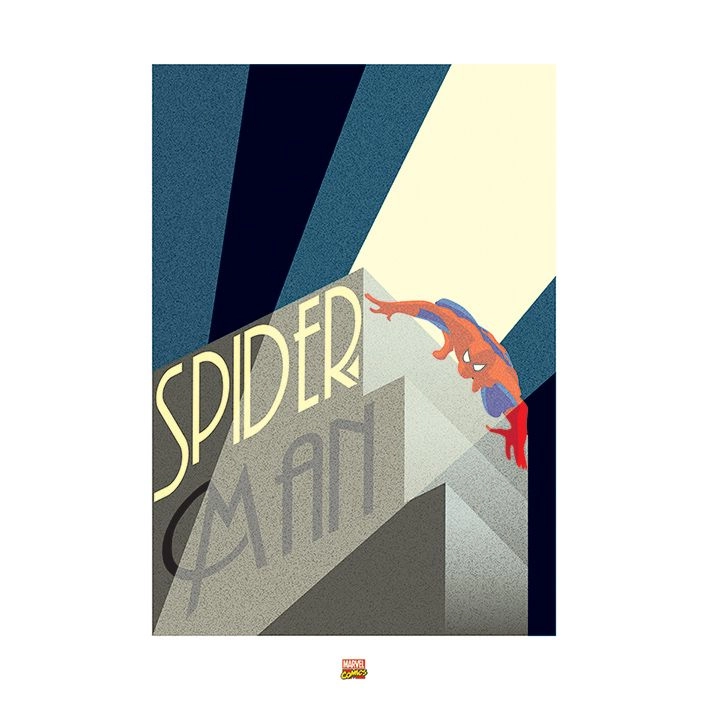 Marvel Deco Spider-Man Building Art Print - 60 x 80 cm