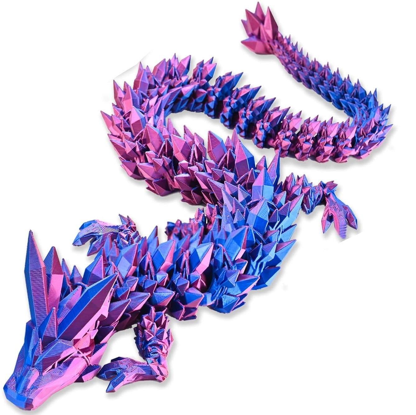 3D Printed Dragon - 27" Articulated Crystal