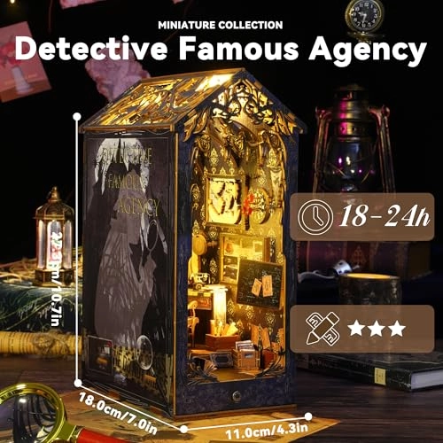 Dollhouse DIY Book Nook - 3D Wooden LED