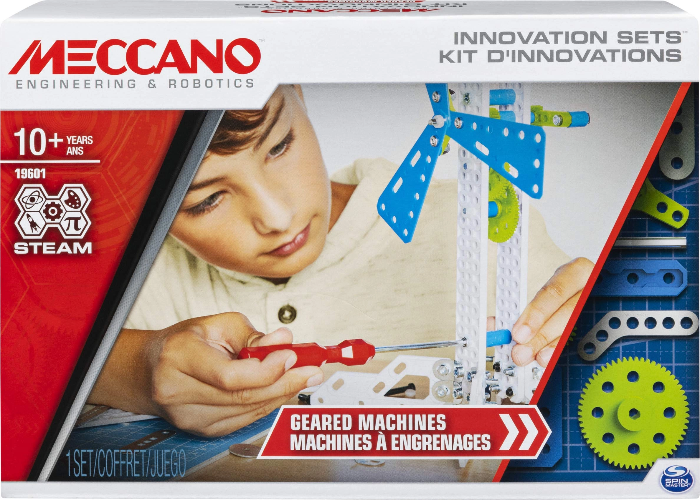 Meccano Geared Machines - Set 3 S.T.E.A.M. Building Kit for Ages 10 and up