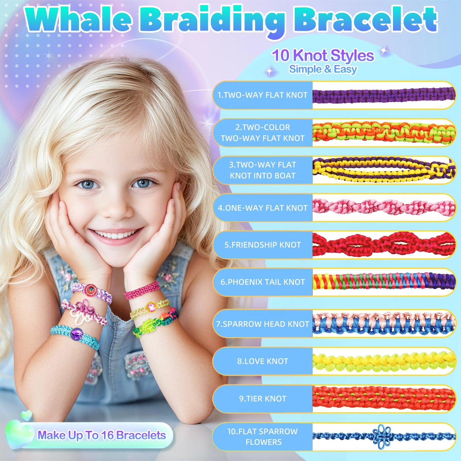 WBB-01 - Bracelet Making Kit Whale Shaped Blue