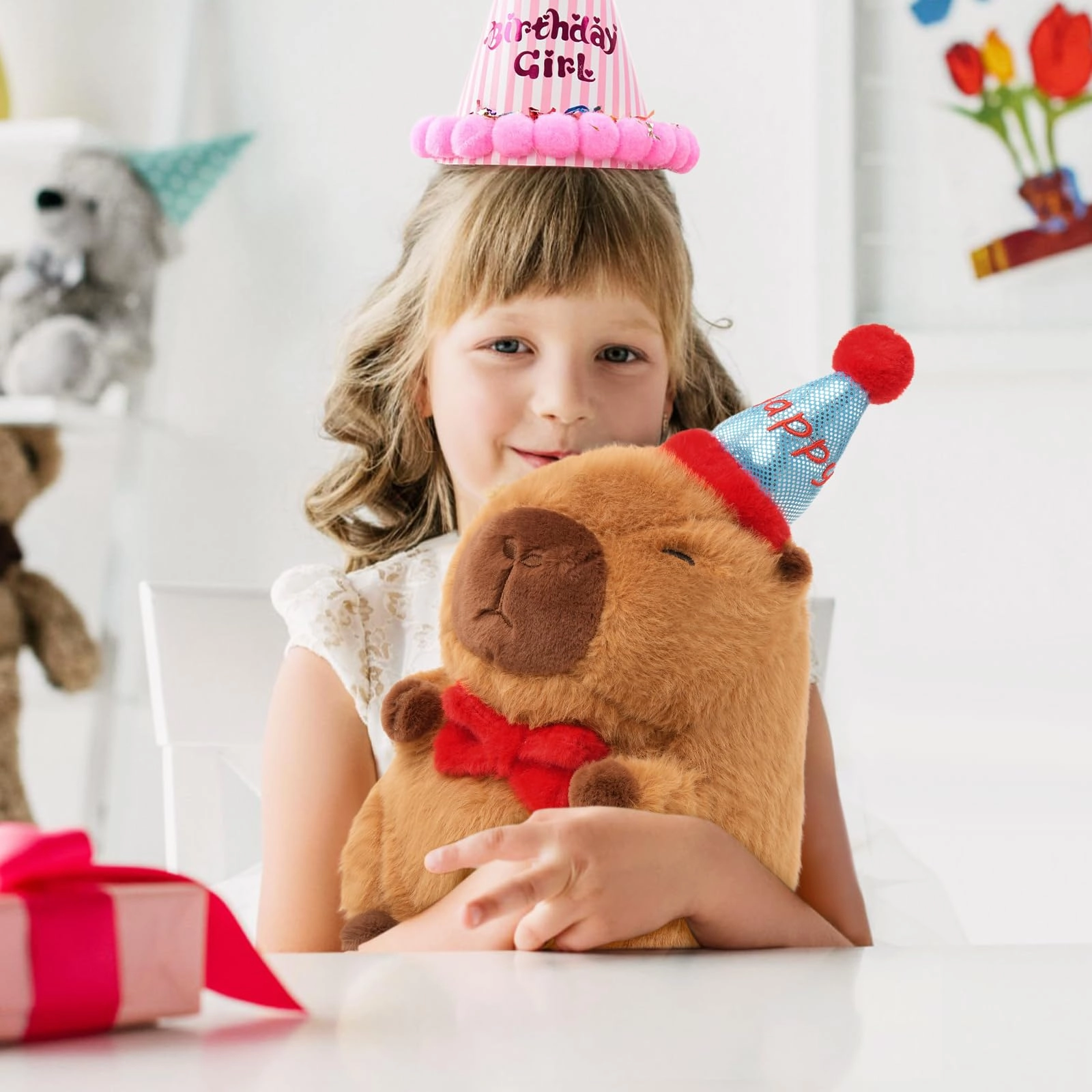 Capybara Plush - 9 inch Strawberry Hat