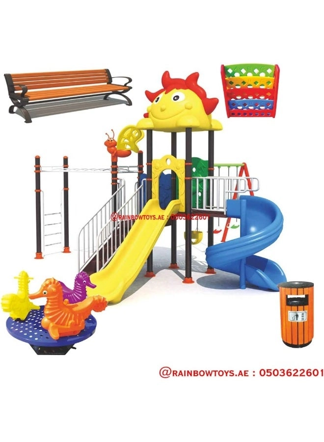 Multi Purpose Kids Outdoor Playing Equipments - 770x320x280cm 2+ Years