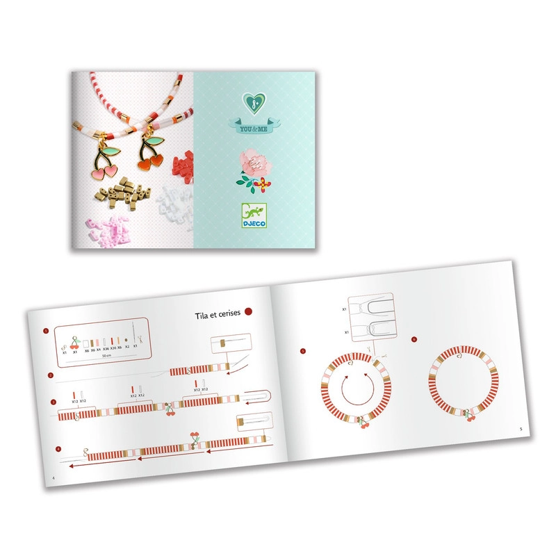 Tila And Cherries - 173 beads 4 cherry charms