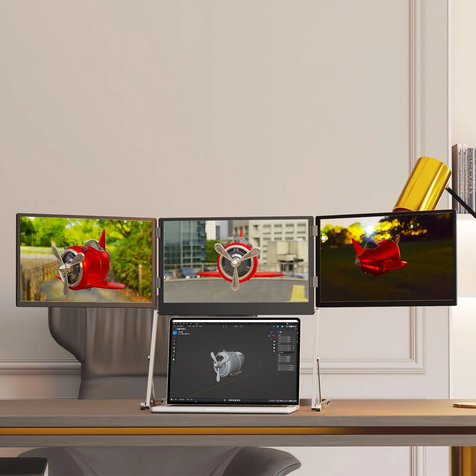 XEEAOFE Portable Triple Monitor - 1920x1080 15.6"