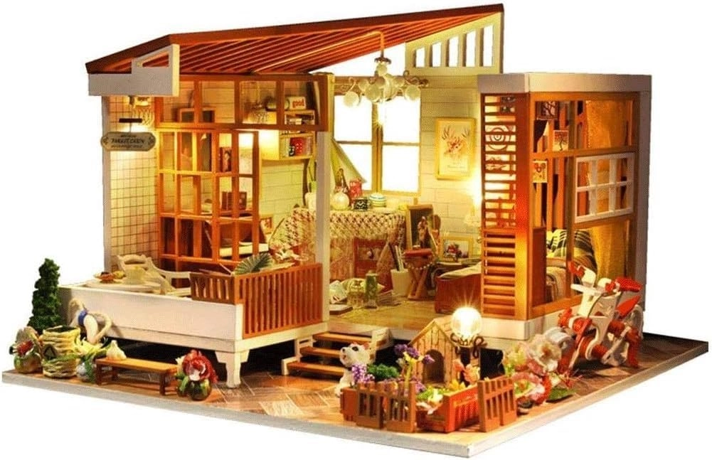 UDYGQM Miniature Dollhouse Kit - DIY LED lights