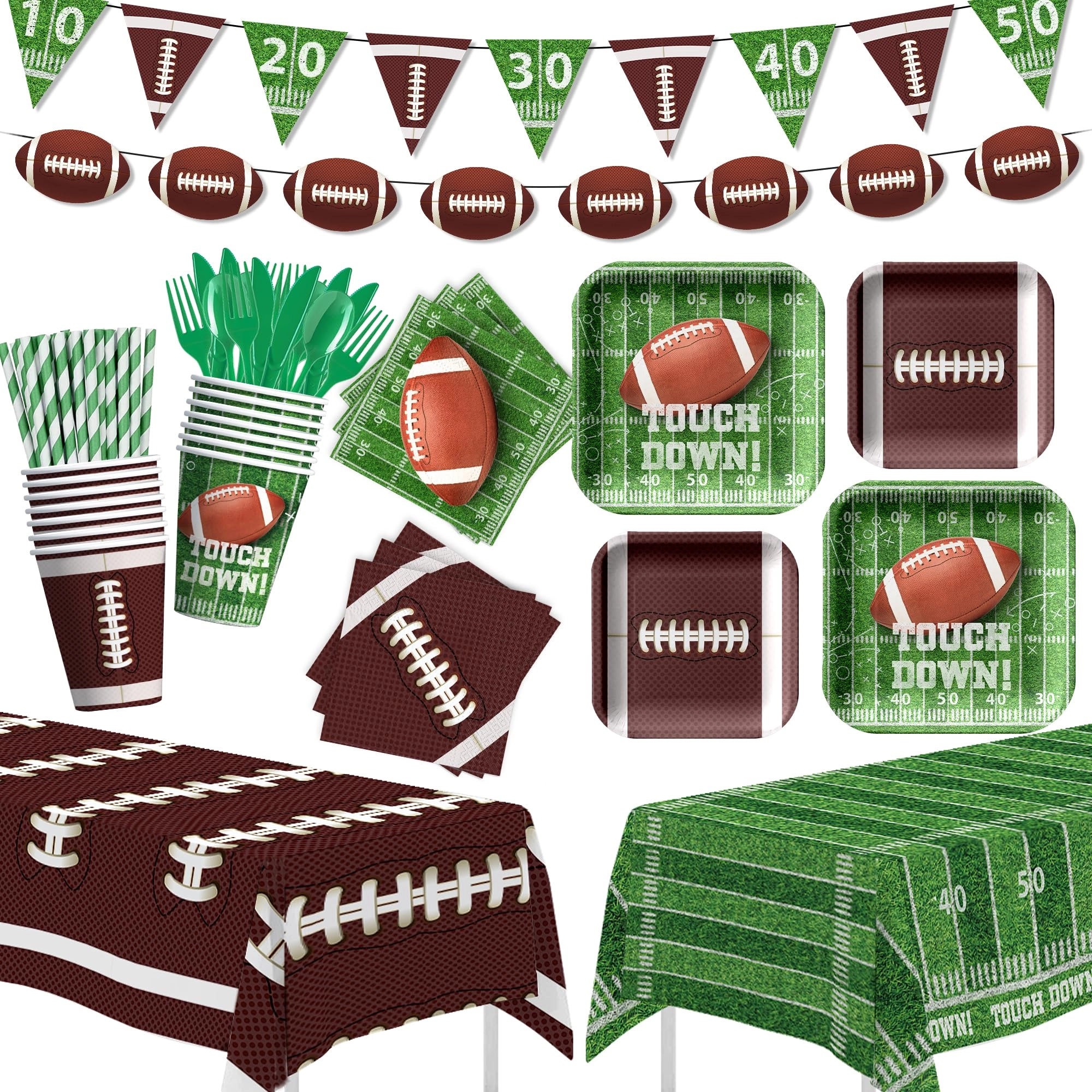 aribra Football Party Supplies - Serves 24 Baby Shower, Birthday