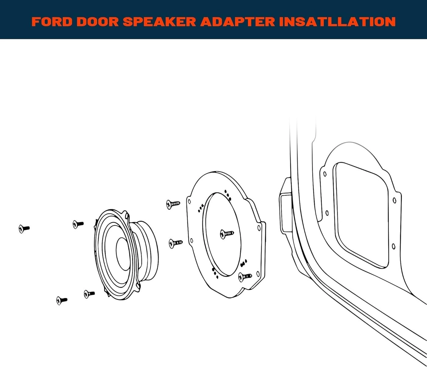Front Door Speaker Adapter Spacer Ring - 6.5 inch