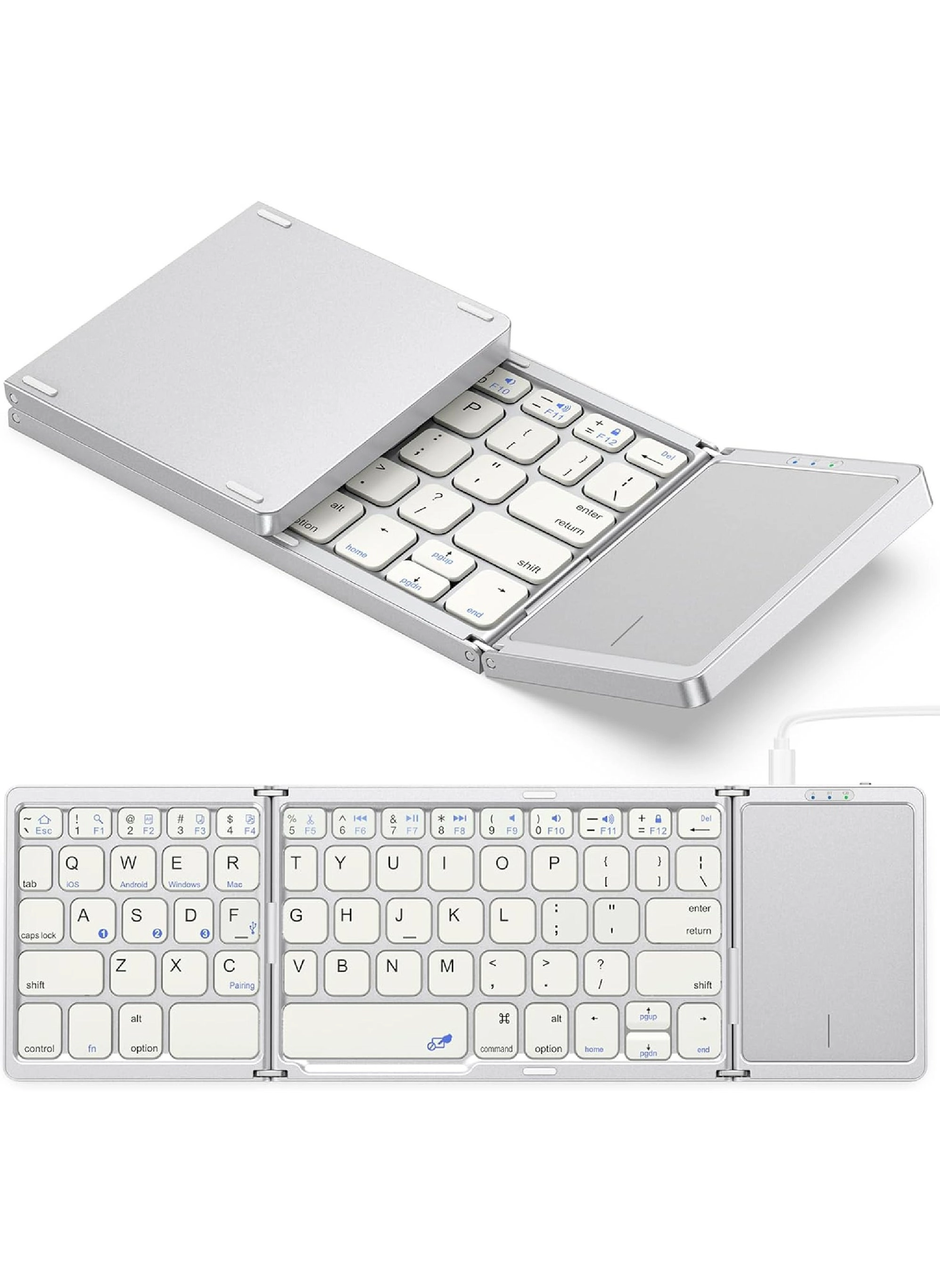 Rock Pow Foldable Bluetooth Keyboard - EN Wired/Wireless