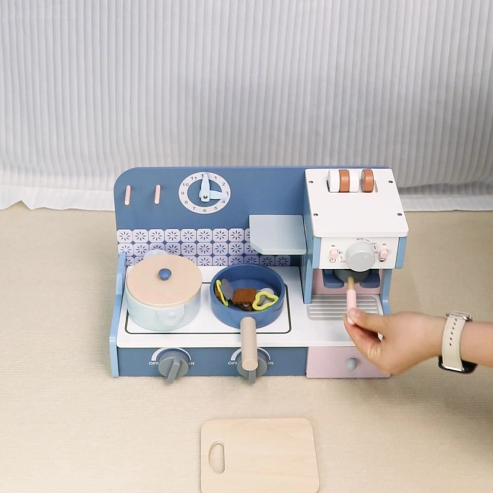 Kids Wooden Kitchen Stove Pretend Cooking Playset - 20+ pcs (5551007-KABI_0190)