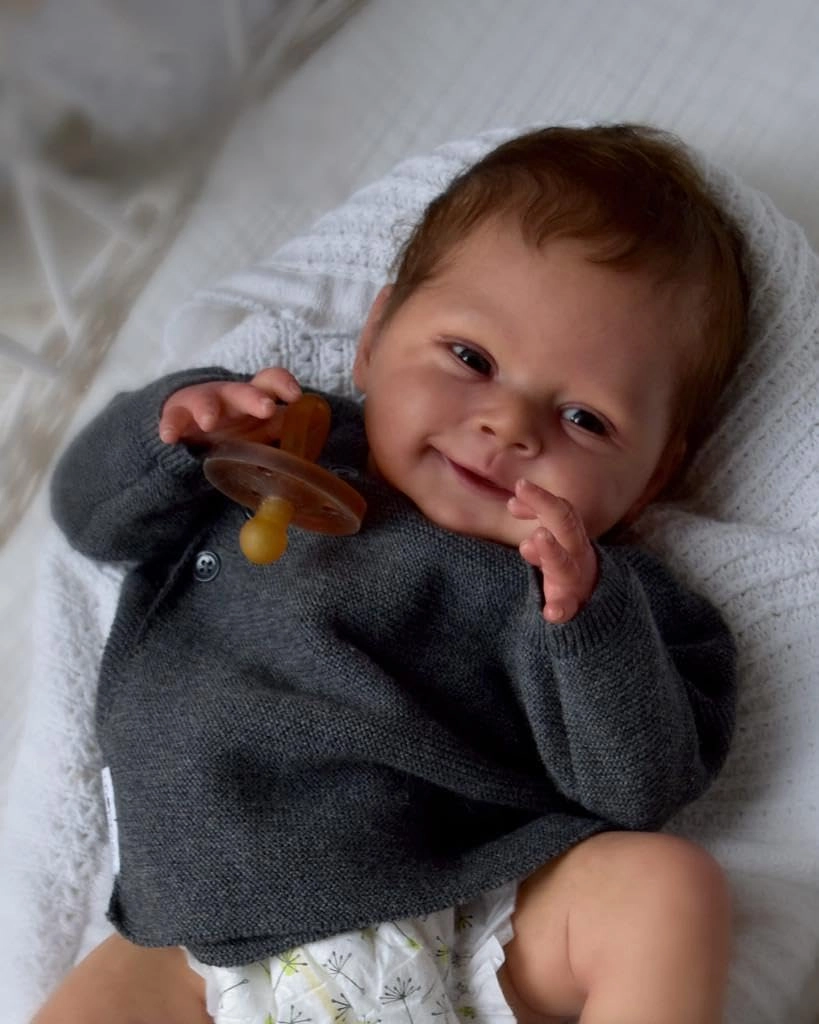 Reborn Baby Doll - 18'' Soft Weighted Cloth Body & Vinyl Limbs African American Ages 3+