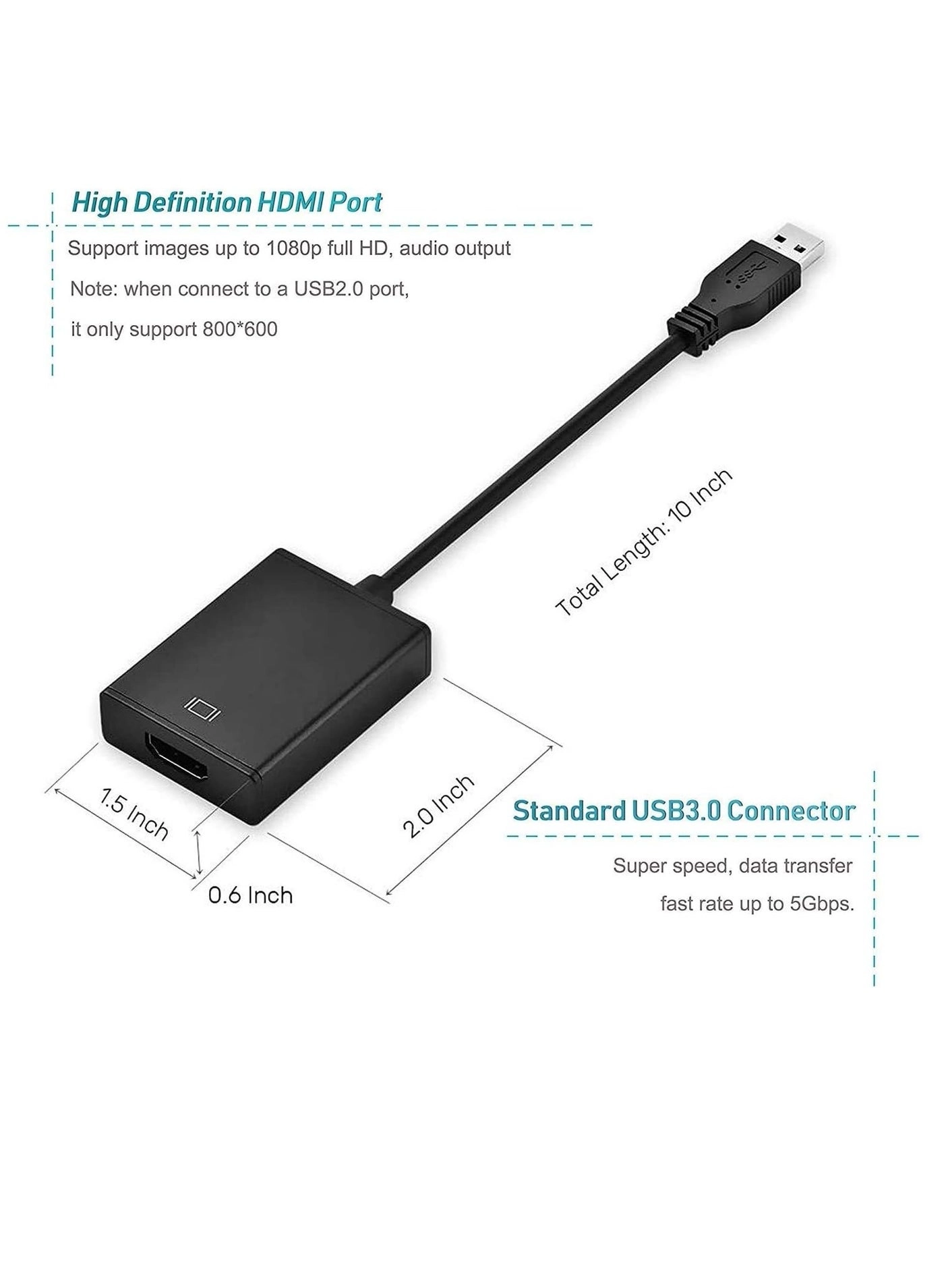 USB to HDMI VGA Adapter - USB 3.0/2.0 1080P