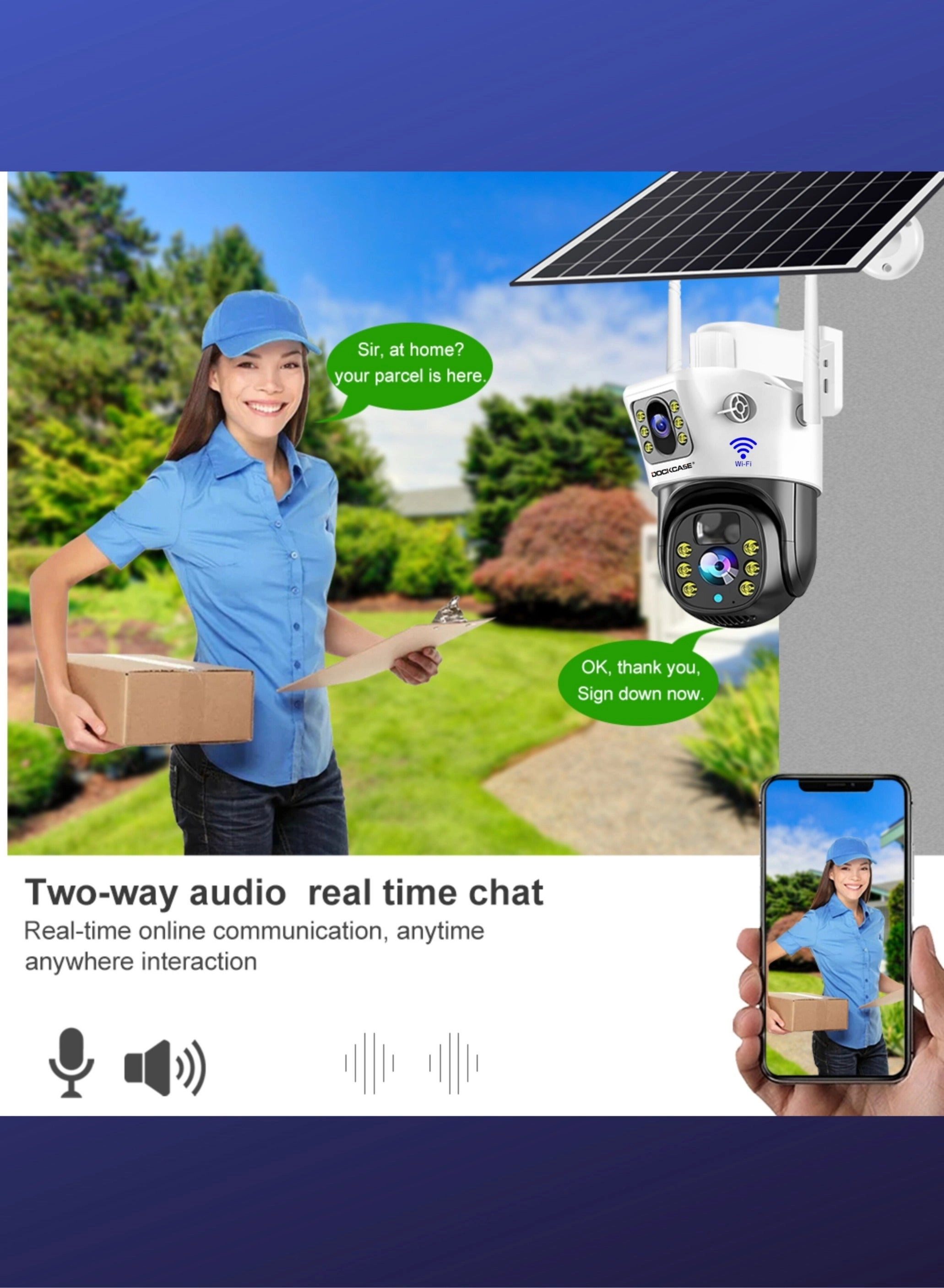 Indoor/Outdoor Security Solar Camera 4MP