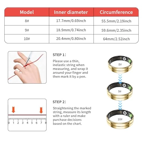Smart Ring - Gold Size 9 IP68 Waterproof